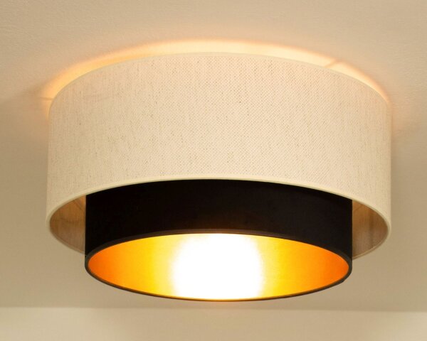 Deckenlampe Samt Schwarz Weiß E27 Ø45 cm gemütlich