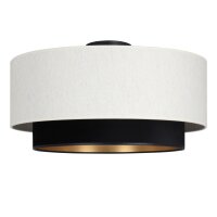Deckenlampe Samt Schwarz Wei&szlig; E27 &Oslash;45 cm gem&uuml;tlich
