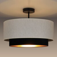 Deckenlampe Stoff Schwarz Weiß E27 Ø45 cm...