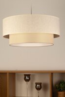 Pendelleuchte Stoff Hellbeige Weiß E27 Ø45 cm
