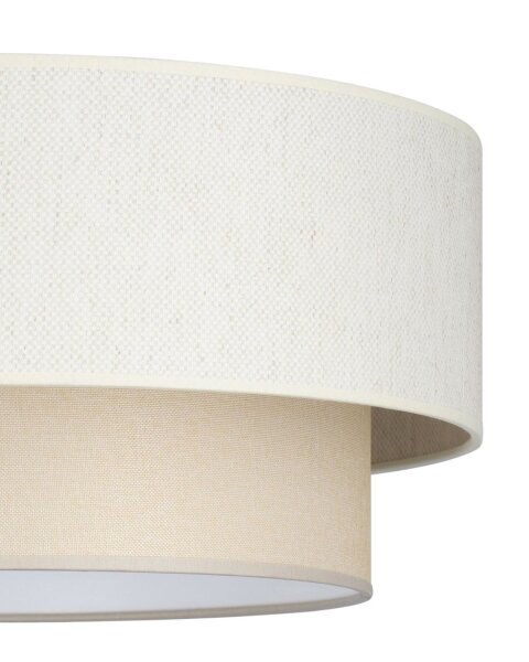 Deckenlampe Stoff Weiß Hellbeige E27 Ø45 cm wohnlich