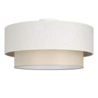 Deckenlampe Stoff Wei&szlig; Hellbeige E27 &Oslash;45 cm wohnlich