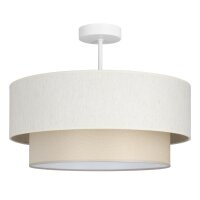 Deckenleuchte Stoff Wei&szlig; E27 &Oslash;45 cm gem&uuml;tlich