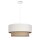Pendelleuchte Stoff Beige Weiß E27 Ø45 cm wohnlich