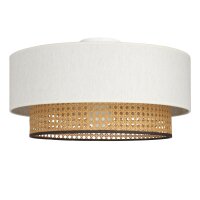 Deckenlampe Wiener Geflecht Wei&szlig; E27 &Oslash;45 cm wohnlich
