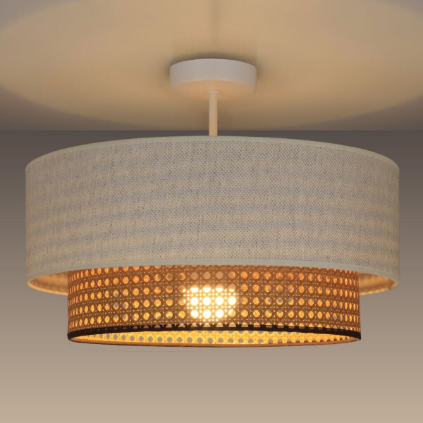 Deckenlampe Wiener Geflecht Weiß E27 Ø45 cm blendarm