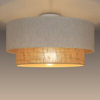 Deckenlampe blendarm Jute Weiß Beige E27 Ø45 cm