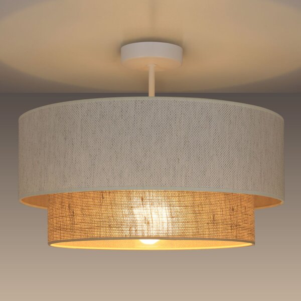Deckenlampe Jute Weiß Beige E27 Ø45 cm gemütlich