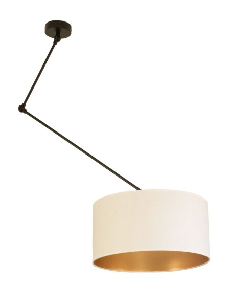 Deckenlampe schwenkbar Stoff Schwarz Weiß E27 Ø40 cm