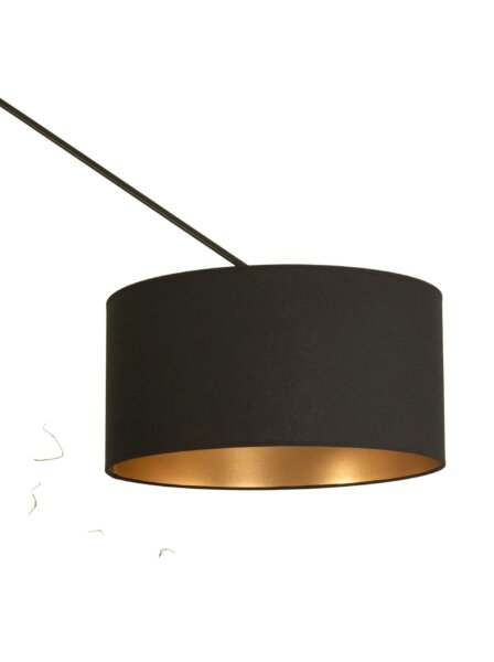 Deckenlampe verstellbar Stoff Schwarz Gold E27 Ø40 cm
