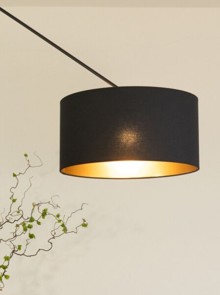 Deckenlampe verstellbar Stoff Schwarz Gold E27 Ø40 cm