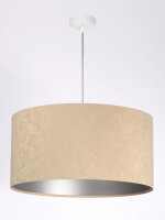 Lampe &agrave; suspendre ronde Blanc Beige Argent...