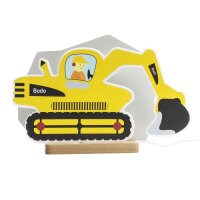 LED Tischlampe mit Dimmer 20 cm hoch Bagger Gelb 3000 K...