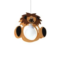 Hängelampe Kinder Löwe B: 30 cm Holz Weiß...