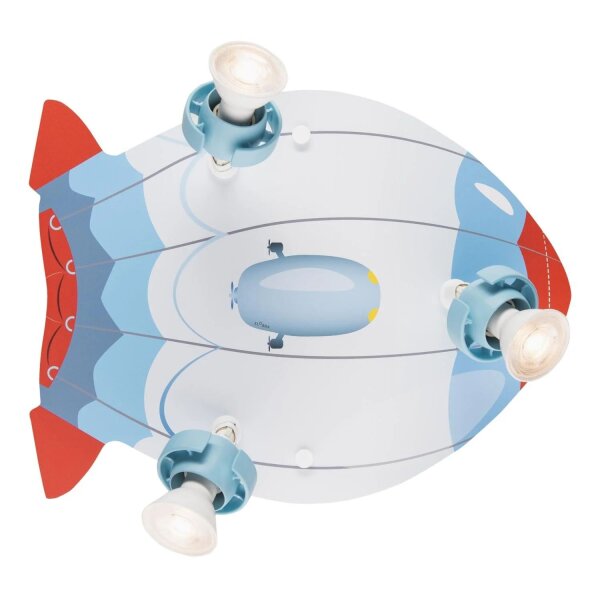 Deckenleuchte Kinderzimmer Zeppelin L: 34 cm Holz 3x GU10