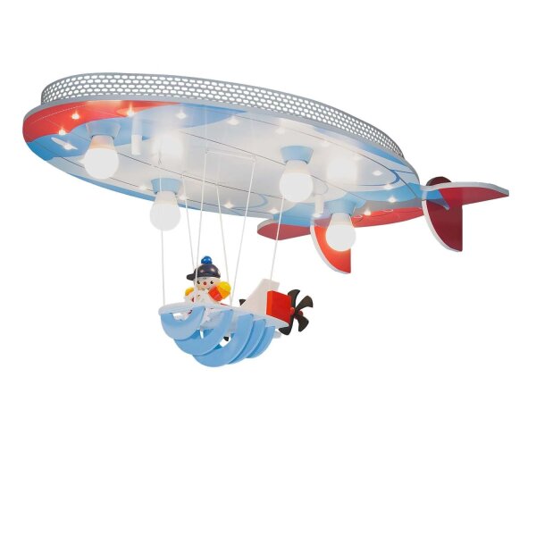 Kinderzimmerleuchte Decke LED + 4x E14 über Wandschalter