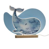 LED Tischleuchte Kinderzimmer dimmbar B: 35 cm Wal Blau...