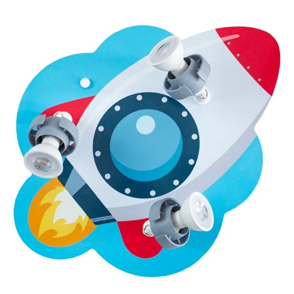 Kinderzimmerlampe Rakete B: 34 cm schwenkbar 3-flammig GU10