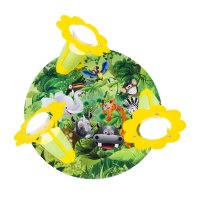 Deckenlampe Holz B: 29 cm rund Grün Bunt 3x E14 Kinder