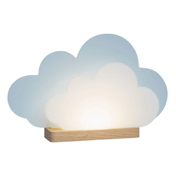 LED Wolkenlampe Tisch B: 35 cm Hellblau Weiß Natur Dimmbar