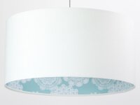 Suspension LEAH Blanc Bleu R&eacute;tro ronde Table...