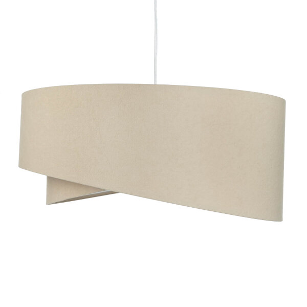 Suspension ronde Grande Beige Blanc Ø50cm Table de salle à manger