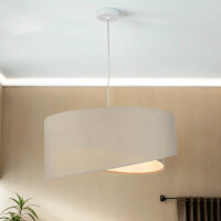 Suspension ronde Grande Beige Blanc &Oslash;50cm Table de...