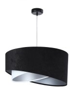 Suspension Noir Blanc Argent Tissu rond &Oslash;50cm