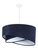 Suspension Abat-jour Bleu Blanc Tissu rond &Oslash;50cm