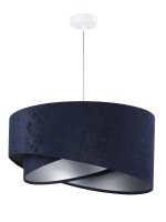 Suspension ronde blanc bleu foncé argent Ø50cm
