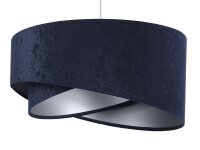 Suspension ronde blanc bleu foncé argent Ø50cm