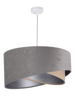 Lampe &agrave; suspendre MARLON Gris Beige Argent rond