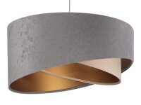 Pendelleuchte Grau Beige Gold Ø50cm Stoff Esstisch