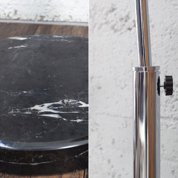 Elegant Standlampe Retro Chrom Schwarz 180cm
