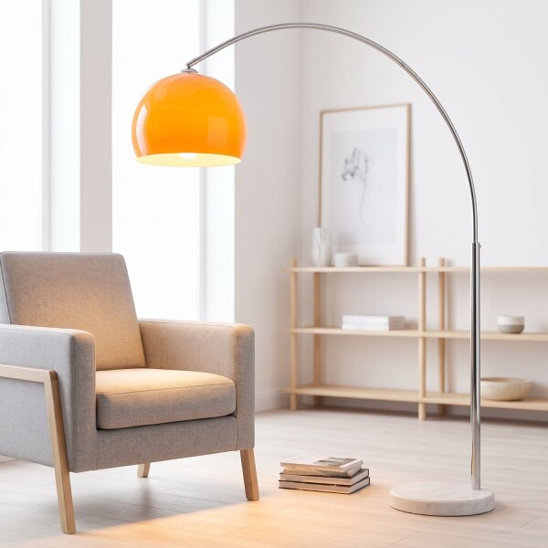 Stehleuchte Ø40cm Retro elegant gebogen