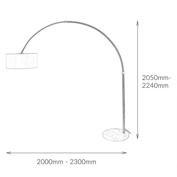 Stehlampe 200cm Retro Wohnzimmerlampe Design Ø48cm