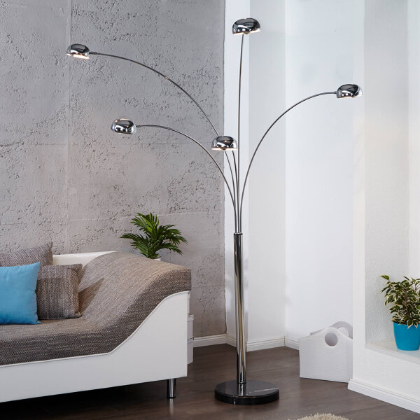 Lampe rétro Lampe design 200cm flexible argentée