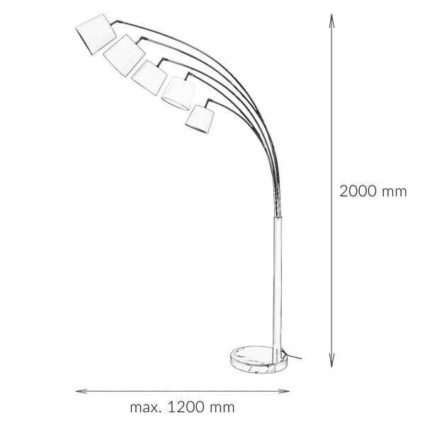 Design Stehlampe DJERE Modern 200cm Wohnzimmer