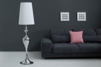 Lampadaire de salon LUCIE argent blanc 160cm...