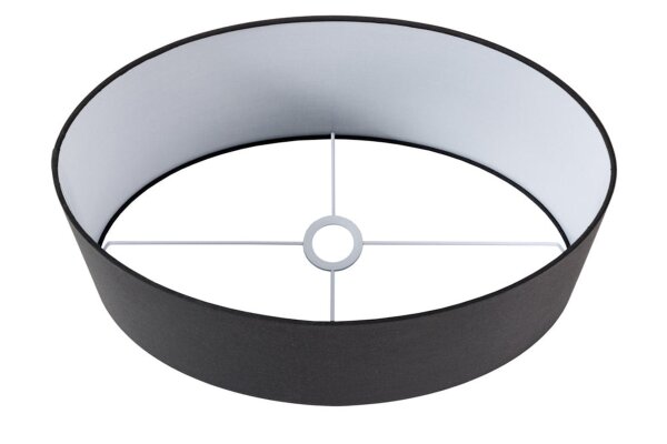 Lampenschirm Stoff Ø 50 cm Schwarz Weiß für Tischlampe E27