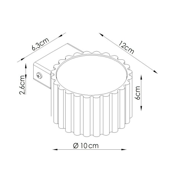 Wandlampe Aluminium Salbei GX53 B:10 cm blendarm