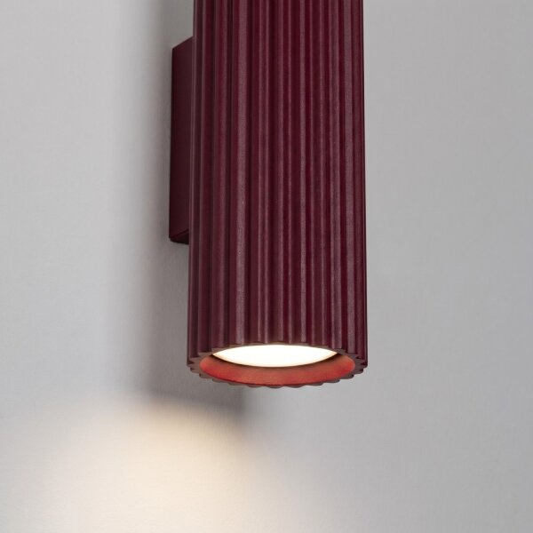 Wandlampe Up Down Aluminium Burgund GU10 H:20 cm