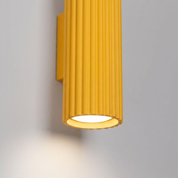 Wandlampe Up Down Aluminium Gelb GU10 H:20 cm