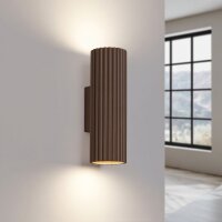 Wandlampe Up Down Aluminium Braun GU10 H:20 cm