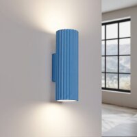 Wandleuchte Up Down Aluminium Hellblau GU10 H:20 cm