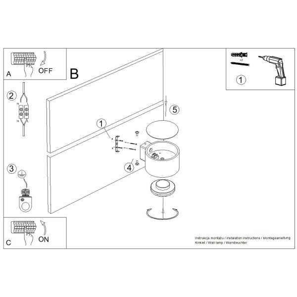 Wandlampe Aluminium Weiß GX53 B:10 cm blendarm