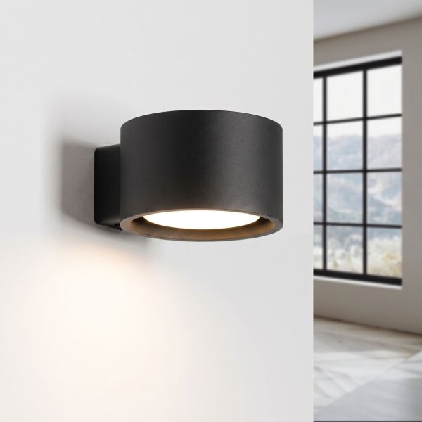 Wandleuchte Aluminium Schwarz GX53 B:10 cm blendarm