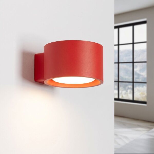 Wandleuchte Aluminium Rot GX53 T:12 cm modern