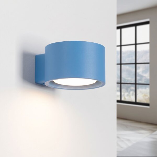 Wandleuchte Aluminium Hellblau GX53 T:12 cm modern