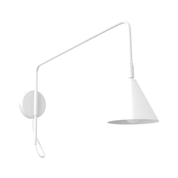 Wandlampe mit Schalter flexibel Weiß E14 H:30 cm
